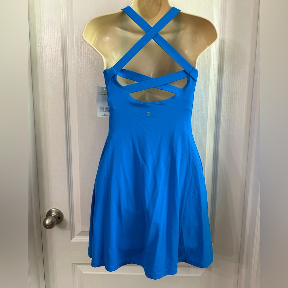 Women’s Blue Racerback A-Line Dress - Picture 2 of 6